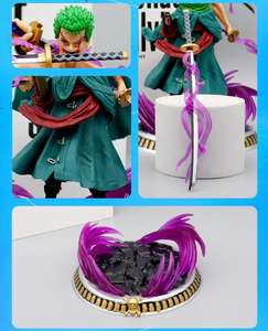 Statues de jouets 20cm sang de bain Roronoa <span class=keywords><strong>Zoro</strong></span> trois couteaux épée dessin animé <span class=keywords><strong>Manga</strong></span> <span class=keywords><strong>Figurine</strong></span> cadeau en plastique artisanat Anime figurines d'action - Product Image 2