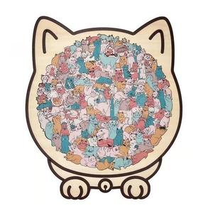 Quebra-Cabeça de Madeira em Forma de Gato Colorido com 135 Peças, Impressão em Cores Completas, Cantos Quadrados, Presente Criativo para Amantes de Gatos no Dia dos Namorados - Product Image 4