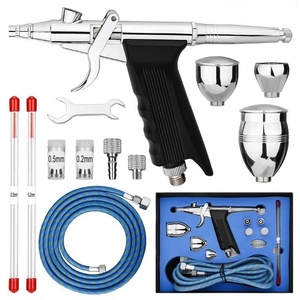 <span class=keywords><strong>Aérographe</strong></span> double action avec compresseur à arrêt automatique 30 psi, pistolet de pulvérisation pour maquillage, peinture à ongles, tatouage, corps, gâteaux, <span class=keywords><strong>voiture</strong></span>, barbier - Product Image 6