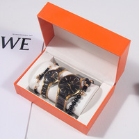 Coffret Cadeau Montre Quartz d'Affaires Best-Seller avec Boîte, Ensemble Montre et Bracelet Assorti pour Couple, Cadeau Saint-Valentin