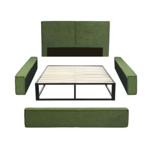 Cama Moderna Ahorradora de Espacio, Tapizada en Tela, con Estructura de Metal sin Herramientas - Product Image 4