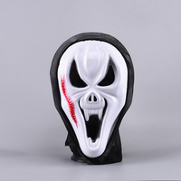 Masque de visage d'horreur en gros, masque de crâne blanc en plastique pour fête d'Halloween, cosplay, bal masqué, décoration