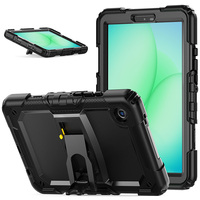 Étui en silicone antichute et antichoc pour tablette Samsung Galaxy Tab A9/A11 8,7 pouces avec béquille pliable