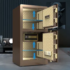 Porta dupla Depósito seguro eletrônico Caixa segura de aço para armazenamento do dinheiro Caixa segura Home Office Safe Locker