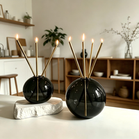 Vente en gros de boîtes cadeaux personnalisées avec logo, emballage de bougies éternelles en paraffine liquide globulaire, bougie éternelle avec 3 chandeliers en métal