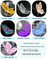 Papillon LED LUMINEUX 40CM / 60CM avec Ailes qui s'ouvrent/ferment automatiquement pour Décoration de Mariage, Fête, Anniversaire