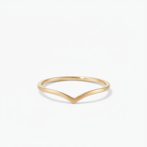 Anillo Wishbone de Oro Amarillo de 14k, 1mm de Ancho, Elegante Colgante y Amuleto Fino - Product Image 1