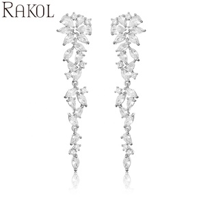 Rakol EP1206เครื่องประดับแฟชั่นหรูหราคุณภาพสูงเพทายชุบทองตุ้มหูแต่งงาน - Product Image 2