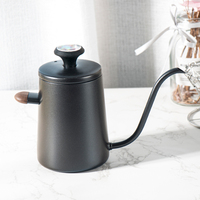 Bouilloire à café à Double paroi en acier inoxydable avec thermomètre, à col de cygne, 350ml