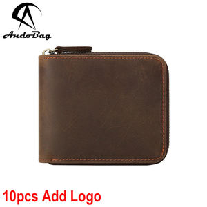 กระเป๋าสตางค์ AndoBag รุ่น Block Short สำหรับผู้ชาย หนังวัวแท้สไตล์เรโทร พร้อมช่องใส่บัตรและช่องใส่เหรียญแบบซิป รุ่น 1394 - Product Image 1