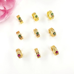 Gold Plated Zircon <b>Beads</b> Square Shape 9.8mm Outer Diameter DIY Jewelry Accessories For Bracelet Necklace Making - Product Image 1