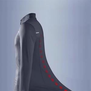 Camiseta de Fútbol de Manga Larga con Cuello Redondo y Estampado, Media Cremallera, Secado Rápido, Transpirable, Anti-UV, para Fitness al Aire Libre, Running, Unisex, con Logotipo Personalizado - Product Image 4