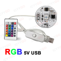 Tablero de Luz LED RGB de Bajo Voltaje DC5V con Gradiente de Color, Cable USB con Control Remoto, Luz de Exhibición para Modelismo DIY, Tablero de Luz LED PCB