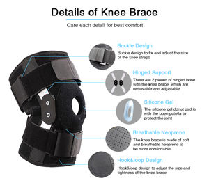 Penyokong Sendi Lutut Orthosis Dapat Disesuaikan Profesional, Penyokong Lutut, Penyokong Lutut Ukuran Plus dengan Engsel - Product Image 4