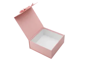 Розовая Роскошная жесткая Подарочная Магнитная упаковочная коробка с логотипом на заказ
