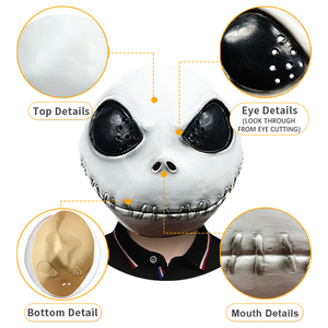 Máscara <span class=keywords><strong>de</strong></span> miedo personalizada para fiesta <span class=keywords><strong>de</strong></span> Halloween, pesadilla <span class=keywords><strong>antes</strong></span> <span class=keywords><strong>de</strong></span> Navidad, máscara <span class=keywords><strong>de</strong></span> fiesta <span class=keywords><strong>de</strong></span> Cosplay espeluznante <span class=keywords><strong>de</strong></span> la película Jack Skellington para adultos - Product Image 3