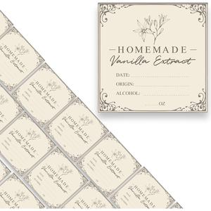 Étiquettes d'extrait de <span class=keywords><strong>vanille</strong></span>, autocollants carrés pour extrait de <span class=keywords><strong>vanille</strong></span> fait <span class=keywords><strong>maison</strong></span>, autocollants cadeaux de Noël - Product Image 1