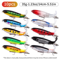 Kit de leurres de pêche de qualité supérieure, 10 pièces/ensemble, 13g, 10cm, appâts pour truites et barres avec queue à hélice, hameçons durables, action réaliste pour l'eau douce