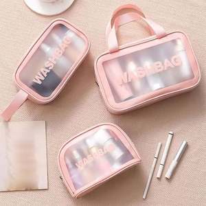 Custom Logo Waterproof Pink Girl Transparent <b>Toiletry</b> Pouch PU PVC Wash <b>Bag</b> <b>Travel</b> Clear PVC Cosmetic <b>Bag</b> Makeup <b>Bag</b> - Product Image 3