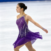 Robe de patinage artistique violette à une épaule, dos ouvert, ornée de strass, pour filles et adultes