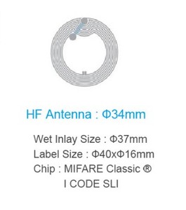 보안 읽기 쓰기 태그 424 DNA 사용자 정의 크기 저렴한 Iso14443a 13.56mhz 34mm 클리어 RFID <span class=keywords><strong>Hf</strong></span> F08 도매 습식 속지 - Product Image 6