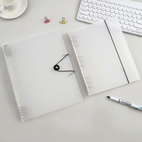 Protège-documents en plastique A4/A5/B5 avec reliure à 8/20/30 anneaux, organiseur personnalisé en PP dépoli pour feuilles mobiles avec bande élastique