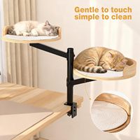 Modern 360 °   Lit de bureau double pour chat, rotatif et réglable en hauteur, pour intérieur, avec tapis, meubles pour bureaux et tables de jeu