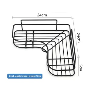 <b>Kitchen</b> Bathroom Single Tier Metal Organizer Rack Shower <b>Caddy</b> Storage Basket Punch Free Hanging - Product Image 1