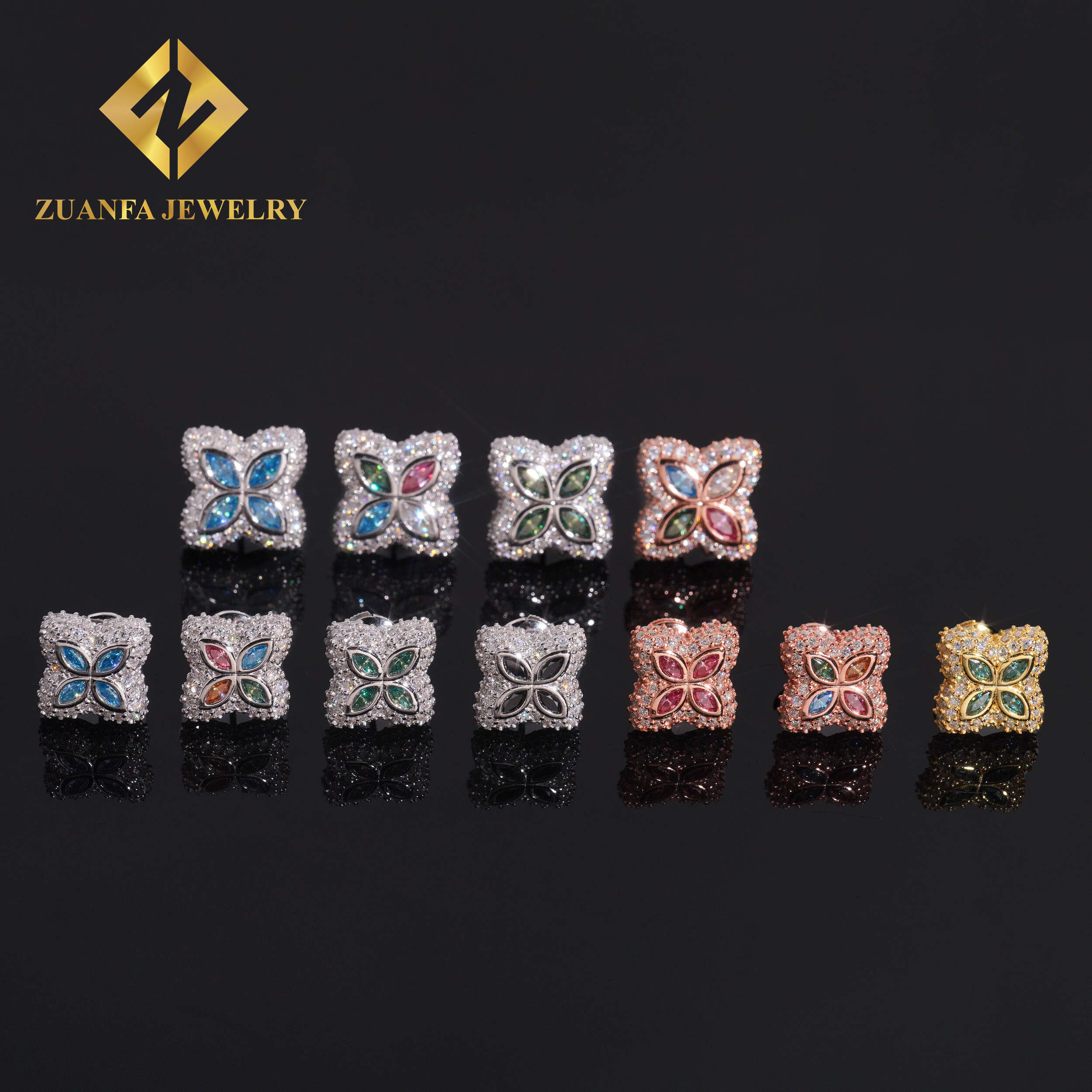 Silver color + color stone