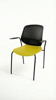 Nouvelle chaise de bureau moderne en maille plastique avec accoudoirs métalliques, base pivotante réglable et roulettes, assise ergonomique pour usage professionnel