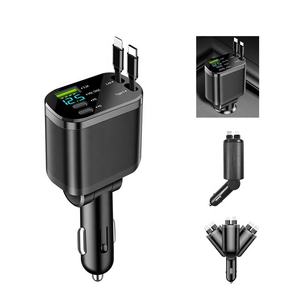 2 câbles rétractables 66W, chargeur de voiture rétractable, chargeurs pour téléphone portable, chargeur de voiture <span class=keywords><strong>4</strong></span> en 1 pour <span class=keywords><strong>iPhone</strong></span> - Product Image 1