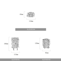 Porte-bougie en verre soufflé à la main, texturé effet cristal de glace, transparent et sculptural, style moderne minimaliste, pour hôtels et spas