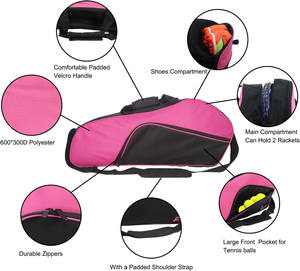 Muestra Gratuita, Bolsa de Tenis Personalizada al por Mayor, Mochila para Raqueta de Tenis con Compartimento para Zapatos - Product Image 6