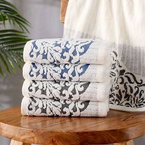 Ensemble de serviettes de bain et de cheveux 100% coton écologiques avec motif à carreaux personnalisable pour hôtel et usage domestique - Product Image 2