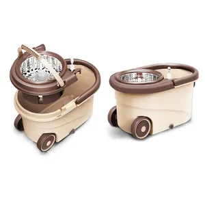 Fregona de limpieza mágica de Doble accionamiento con cubo extraíble, limpiador de suelo de cocina para el hogar, fregonas giratorias de presión manual, poste de acero - Product Image 1