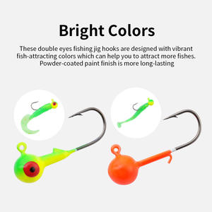 Crochet de tête de plomb coloré composants métalliques en PVC souple ensemble de leurre T-Tail Curly Tail Swimbait 5-14g pour la pêche en eau salée de perche - Product Image 2