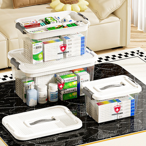 Medicine Box <b>Plastic</b> <b>Storage</b> <b>Container</b> Multi Layer Portable Home Outdoor Use <b>Large</b> Capacity Pill Organizer With Lid - Product Image 1