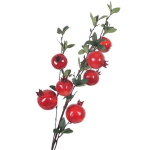 กิ่งตกแต่งผลทับทิมประดิษฐ์สีส้มแดงของเจสซี่ สำหรับตกแต่งบ้าน ห้องนั่งเล่น และทางเข้าบ้าน - Product Image 5
