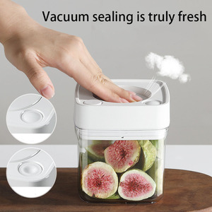 Contenedor Redondo Hermético de Plástico para Almacenamiento de Alimentos, Portátil, Libre de BPA, Sellado al Vacío, Apertura con un Botón, para Uso en la Cocina - Product Image 1