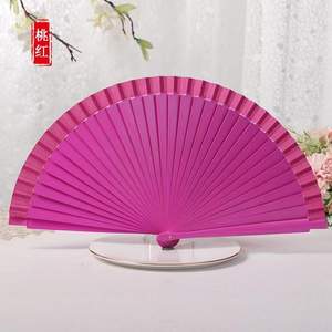 Ornamen kipas lipat kayu warna polos wanita, properti pertunjukan tari Spanyol klasik kipas polos genggam dekorasi rumah pernikahan - Product Image 4
