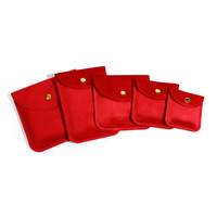 Pochette à bijoux en velours avec logo personnalisé, boucle dorée, pour bagues, colliers, bracelets, boucles d'oreilles, montres, pierres précieuses, fermeture à bouton, pour le rangement et les cadeaux