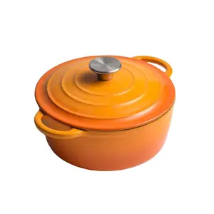 Red Color Enamel Cast Iron Restaurant Soup Pot Cookware Casserole