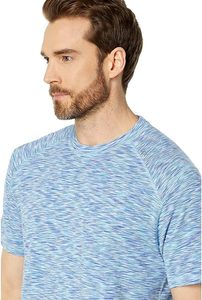 Logo riflettente personalizzato Space Dye 95% poliestere 5% Spandex manica Raglan Sport Running maglietta da <span class=keywords><strong>uomo</strong></span> manica corta Color erica - Product Image 3