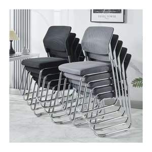 Alta Qualidade Atacado Baixo Preço Empilhável Moderna Malha Pano <span class=keywords><strong>Metal</strong></span> Perna Reunião Escritório Cadeira - Product Image 3