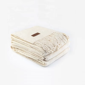 DAHAI 100% laine artisanale Jacquard tissé jeter bohème couverture laine mérinos couverture gland couverture pour lit - Product Image 1