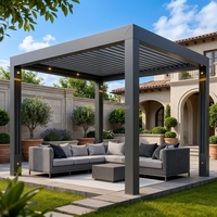 Pergola motorisée personnalisable pour patio, couvertures de jardin, cuisine extérieure automatique, bioclimatique, en aluminium à lames orientables, revêtement poudré