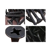 Vis autoperceuse pour cloison sèche à tête ronde droite en phosphate noir C1022A, 30mm 40mm 50mm 75mm, Grade 8, métrique