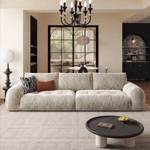 Divano Moderno di Lusso Zayshine in Velluto a 3 Posti, Set Modulare a Forma di I per Soggiorno, Stile Villa in Cashmere, Semplicità e Relax - Product Image 3