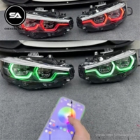 Feux avant RGB DRL LED pour BMW Série 4 13-20 F32 F33 F36 F82 M4 avec clignotants dynamiques