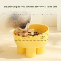 Gamelle surélevée pour animaux de compagnie à 4 pieds en forme de patte d'éléphant, 450 ml, en plastique, anti-déversement, pour la protection du cou du chat, vente en gros transfrontalière